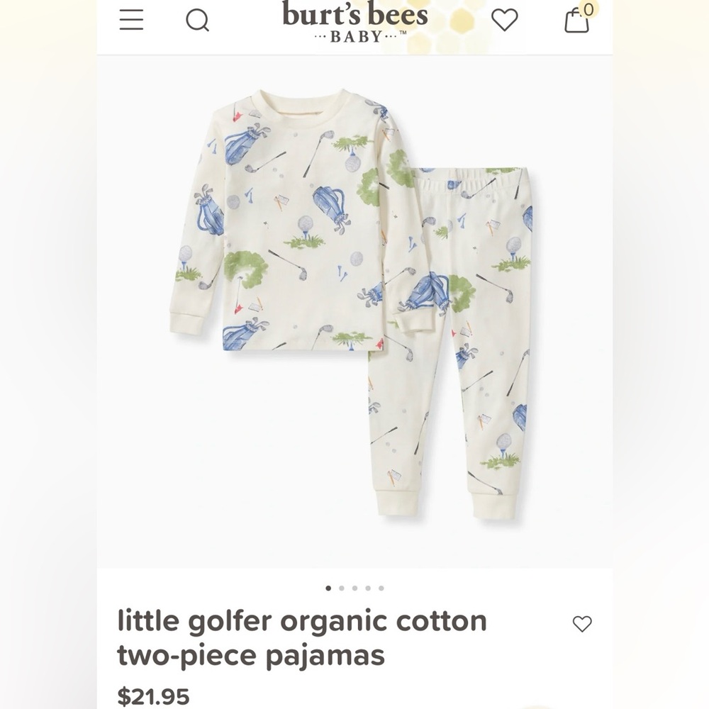 Burts Bees Kids 2 Piece Pajamas